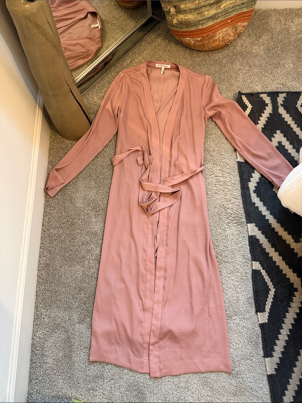 BCBGeneration Dusty Rose Long Sleeve Wrap Tunic